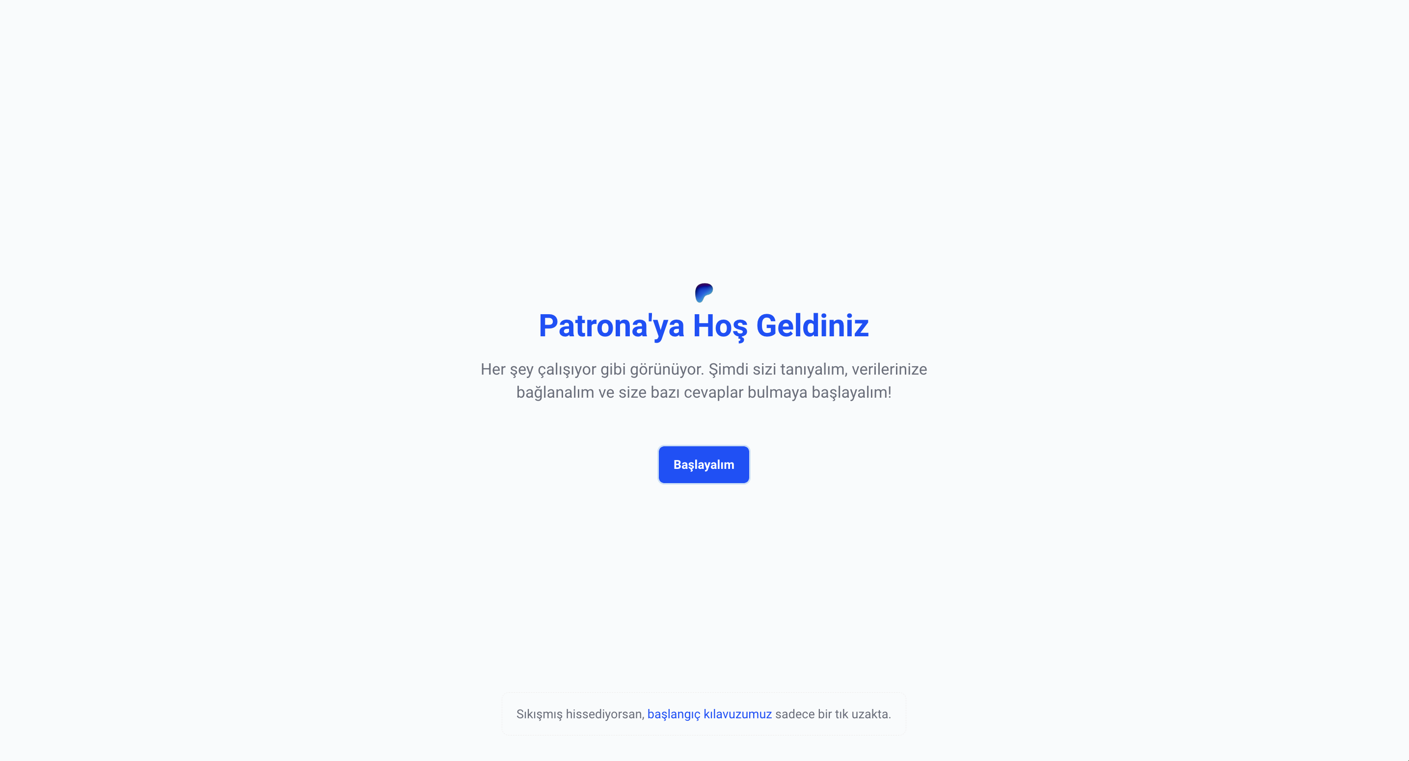 Hoş Geldiniz Ekranı