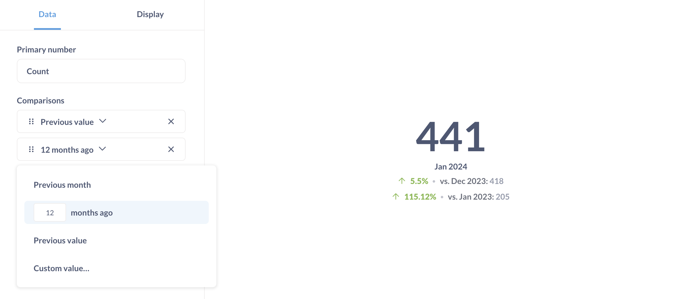 Bir eğilim grafiğine karşılaştırma ekle