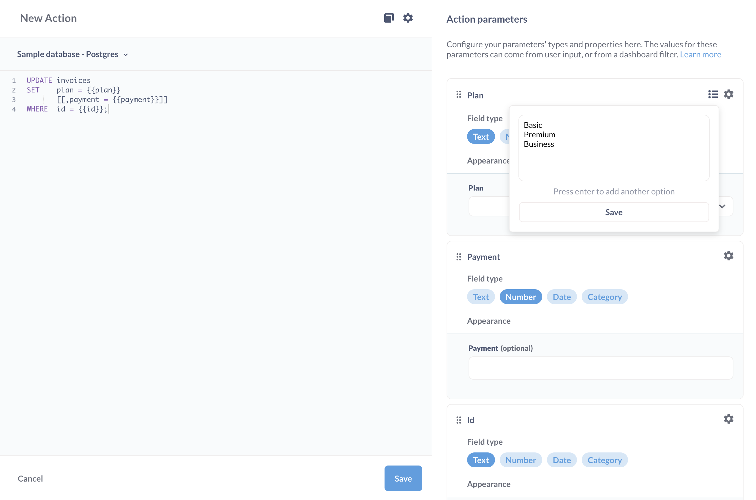 Açılır liste seçimi