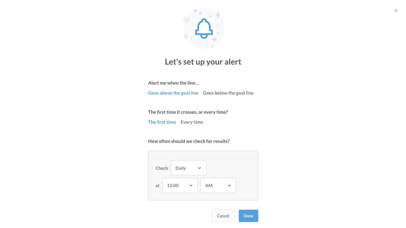 Hedef çizgisi bildirim seçenekleri