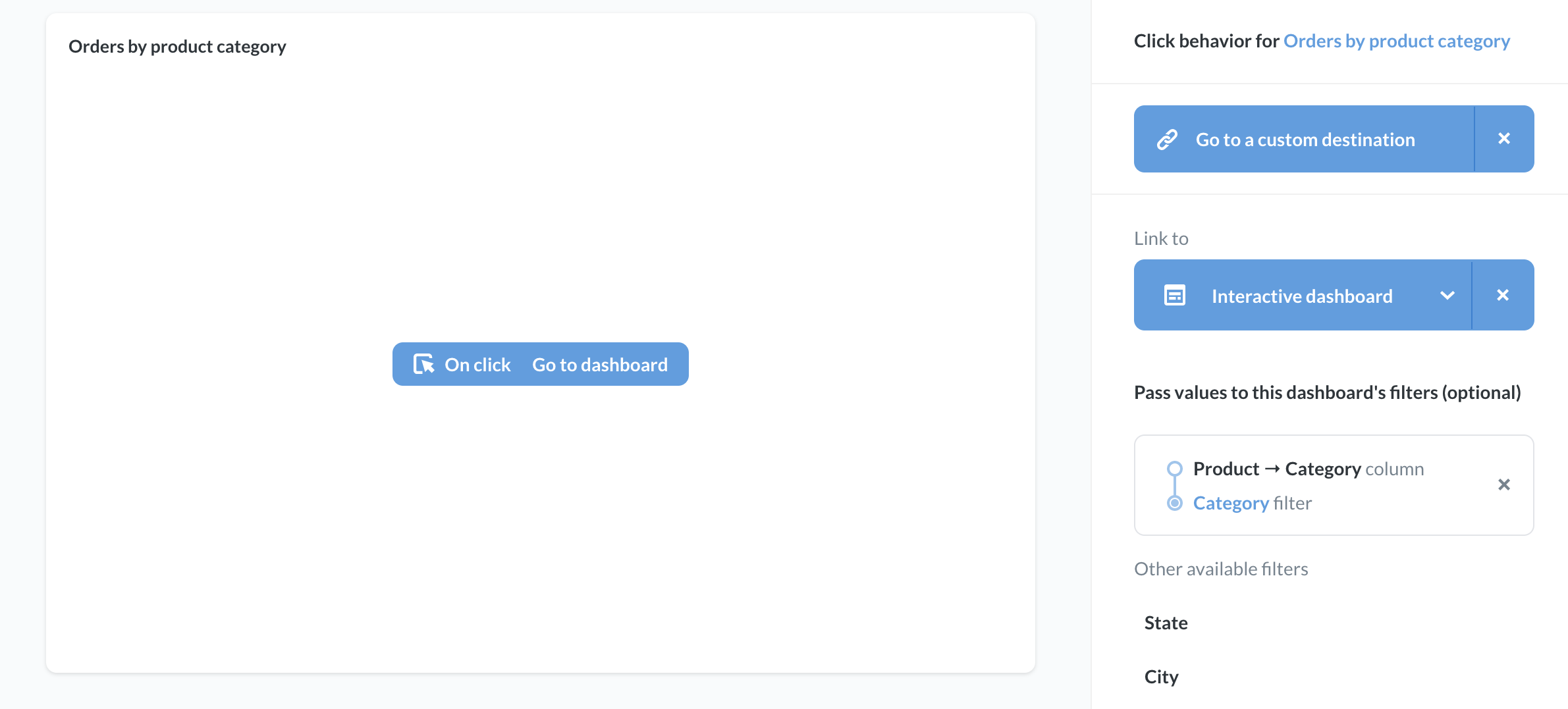 Filtreye kategori geçirme